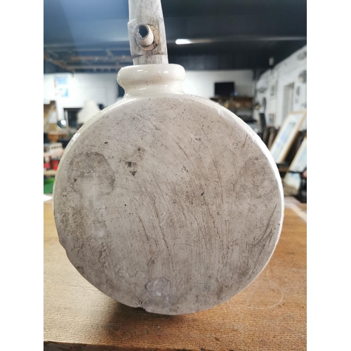 394 - Large stoneware flaggon with a wooden tap to the base, Style and Winch ltd Maidstone, height 43cm di... 