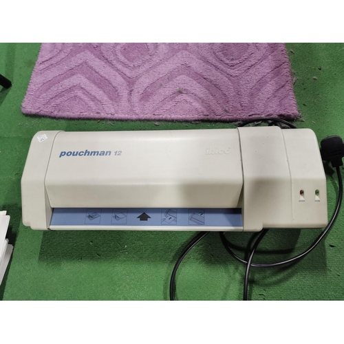 404 - Laminator Pouchman 12 Ibico includes various sizes of laminator sheets & pouches - some unopened. Go... 