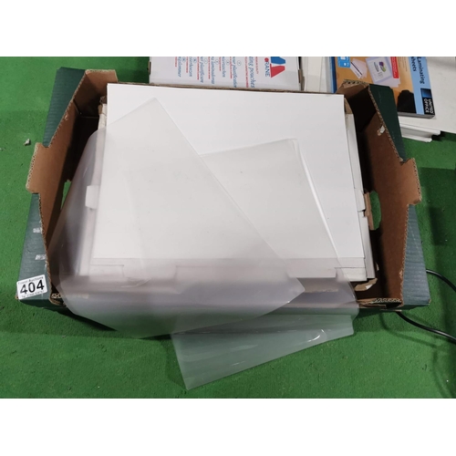 404 - Laminator Pouchman 12 Ibico includes various sizes of laminator sheets & pouches - some unopened. Go... 