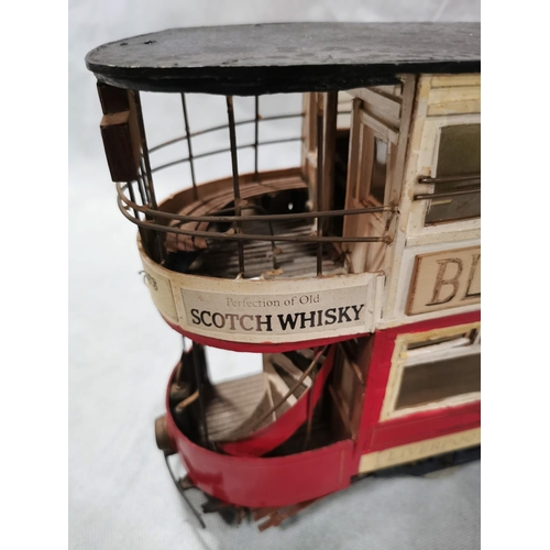 110 - Vintage Scratch built model tram - Liverpool Corporation tramways showing store advertisements. Tram... 