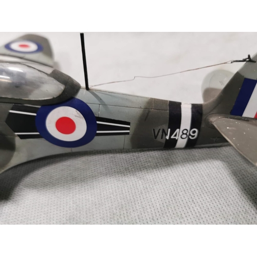 111 - Spitfire Marine model plane, completely assembled. Measures 31cm x 35cm x 11.5cm