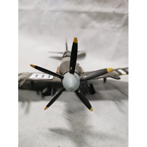 111 - Spitfire Marine model plane, completely assembled. Measures 31cm x 35cm x 11.5cm