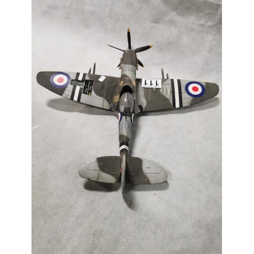 111 - Spitfire Marine model plane, completely assembled. Measures 31cm x 35cm x 11.5cm