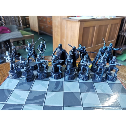 119 - X2 board games inc Star Wars chess set is complete  and Subbuteo table football game