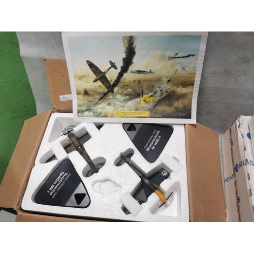 120 - Quantity of Atlas Edition model wartime planes inc Super Marine Spitfire Mk.1. In very good conditio... 