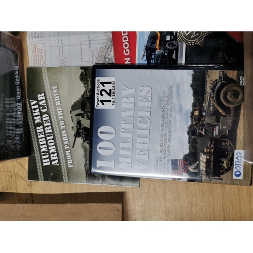 121 - 4X brand new and sealed military Diecast vehicles by Atlas Editions, complete with paperwork and DVD