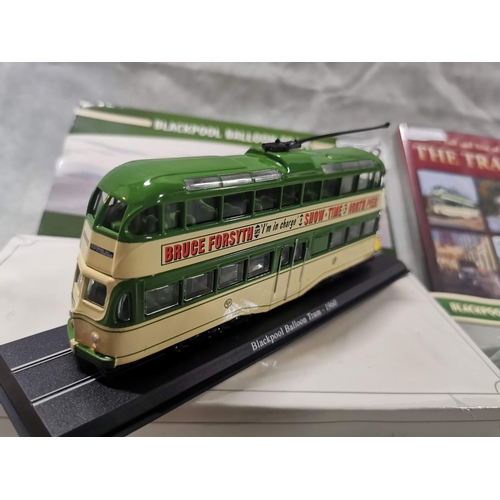 122 - 2X Diecast model trams inc Blackpool balloon tram and DVD, paperwork etc - one is brand and sealed t... 