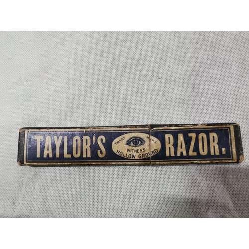 163 - Taylor cut throat razor in box and Eagle one in box