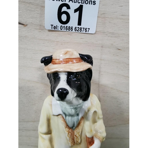 61 - Vintage Beswick shepard sheepdog figure in good condition with no chips or cracks 15cm tall 6cm wide