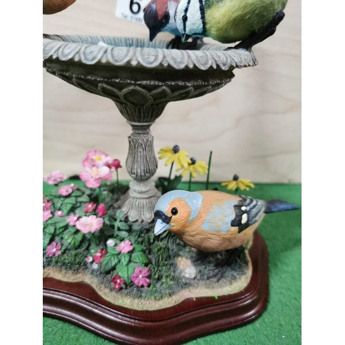 64 - Pretty bird bath figure by danbury mint garden gathering in excellent condition height 17cm width 19... 