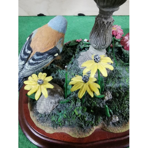 64 - Pretty bird bath figure by danbury mint garden gathering in excellent condition height 17cm width 19... 