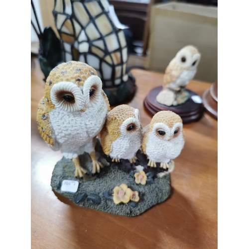 67 - 12 resin,wooden and ceramic owls Julianna, Regency Fine Arts, Leonardo along with two owl mugs