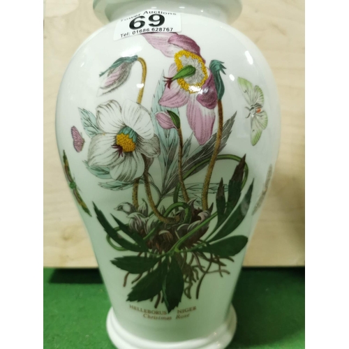 69 - Pair of tall portmeirion botanic garden vases, in good clean condition 26.5cm high by 17cm wide each