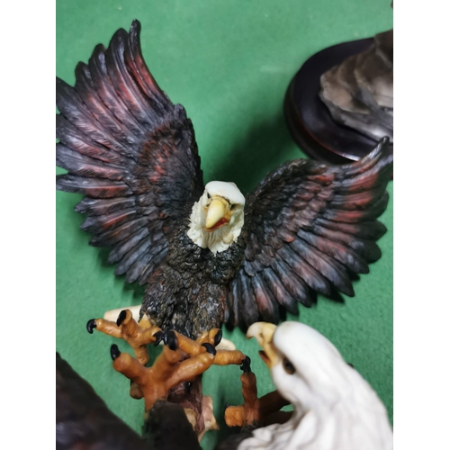 21 - 3 Eagles on plinths of resin 2 the Julianna collection. One has a repair on the wing, the rest are i... 