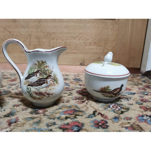 4 - Vintage game animal 11 piece tea set by Tirschenreuth bavaria teapot is missing its lid otherwise in... 