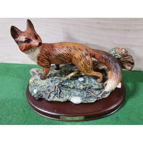 57 - Collection of 4 x fox related figures inc a Leonardo fox group, a Leonardo fox'To The Woods' a handp... 