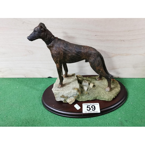 59 - large collection of figures all relating to Lurcher dogs inc 2 x recumbant dogs by border fine arts,... 