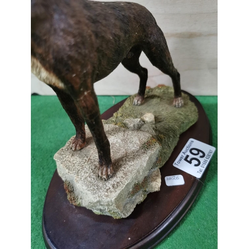 59 - large collection of figures all relating to Lurcher dogs inc 2 x recumbant dogs by border fine arts,... 