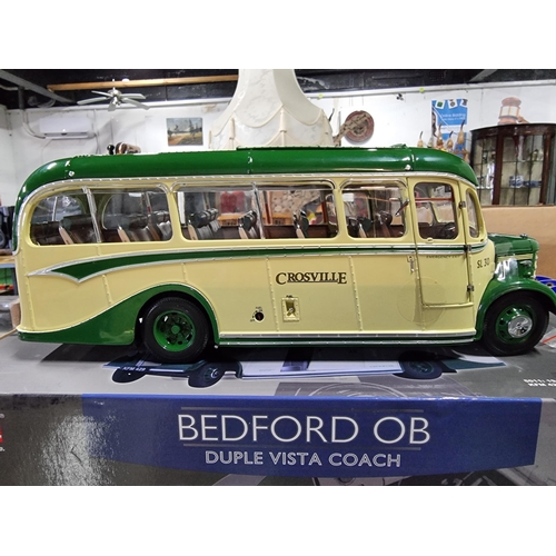 128 - Bedford OB Crosville Pwllheli Diecast model bus coach, comes complete with box in excellent conditio... 