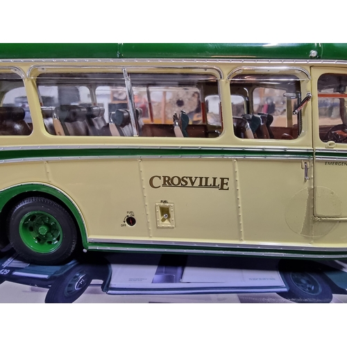 128 - Bedford OB Crosville Pwllheli Diecast model bus coach, comes complete with box in excellent conditio... 