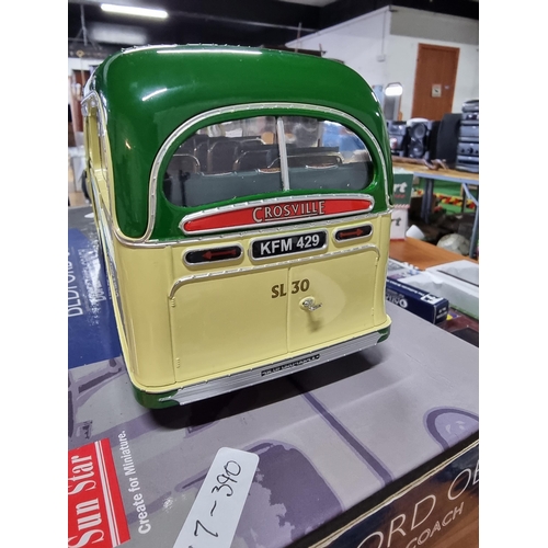 128 - Bedford OB Crosville Pwllheli Diecast model bus coach, comes complete with box in excellent conditio... 