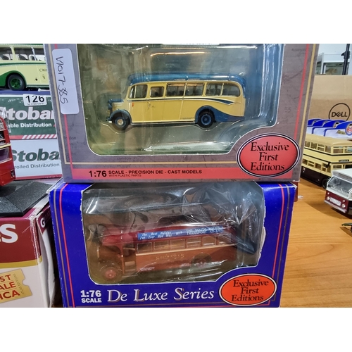 134 - 3 Diecast British Buses/coaches, all are boxed inc Bedford OB coach which appears new etc