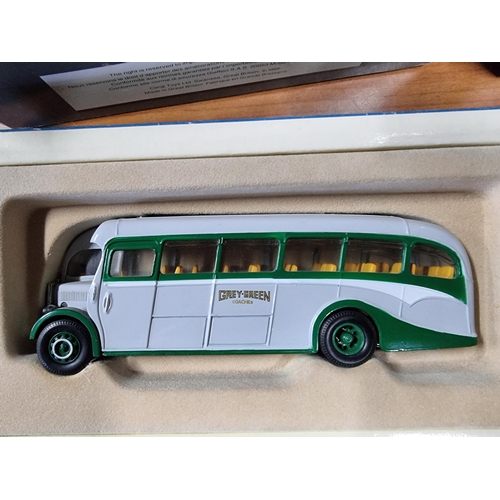 136 - Quantity of Diecast buses and coaches, all by Corgi inc Bedford OB coaches and AEC Reagal coach etc