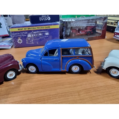 137 - Quantity of 5 Diecast vehicles by Saico inc 1/26 Morris Minor etc