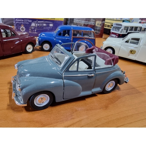 137 - Quantity of 5 Diecast vehicles by Saico inc 1/26 Morris Minor etc