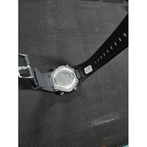 202 - Gents digital watch by FCUK day date alarm and light in full working order in excellent hardly used ... 