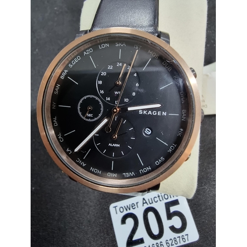 205 - Brand new with tags Skagen gents chronograph watch with alarm model SKW6300 RRP 239 euros on its ori... 