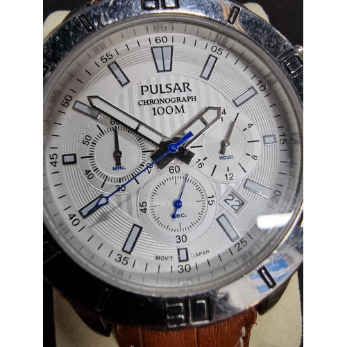 209 - Vintage Pulsar chronograph 100m gents watch quartz powered with a Japan movement tested as working b... 