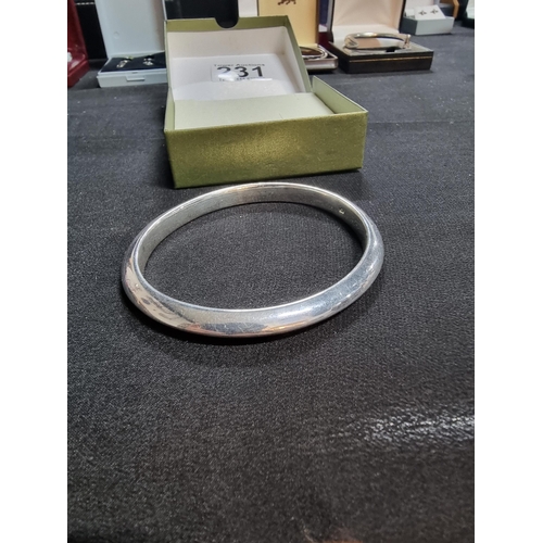 231 - Hallmarked 925 silver chunky bangle in excellent clean condition with full hall marks and marked 925... 