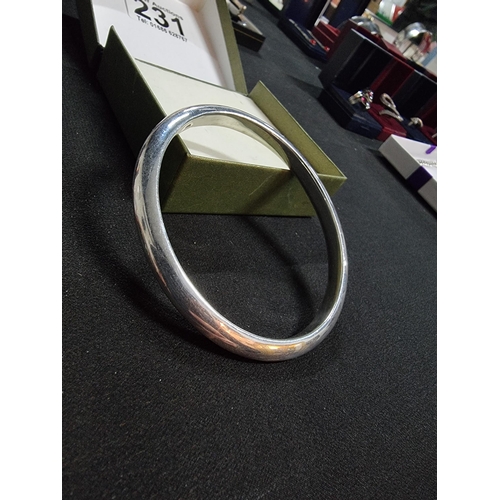 231 - Hallmarked 925 silver chunky bangle in excellent clean condition with full hall marks and marked 925... 