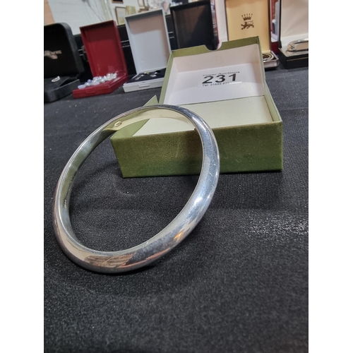 231 - Hallmarked 925 silver chunky bangle in excellent clean condition with full hall marks and marked 925... 