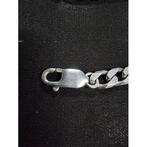 239 - Chunky 925 silver curb link neck chain with a chunky 925 silver bracelet both in good clean conditio... 