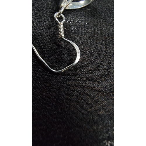 285 - Pair of large 925 silver spiral formed drop earrings in good clean condition size of the drops is 6c... 