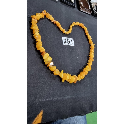 291 - Impressive large genuine butterscotch and egg yolk amber beaded necklace going from dark orange to w... 