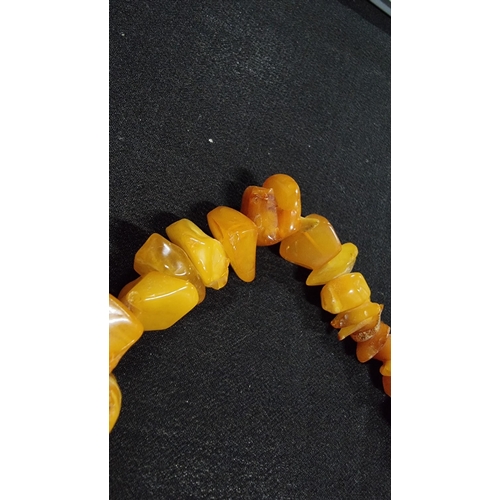 291 - Impressive large genuine butterscotch and egg yolk amber beaded necklace going from dark orange to w... 