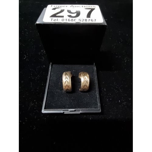 297 - Pair of 9ct gold hoop earrings in good condition the hoop has a diameter of 1.75cm total weight of 2... 