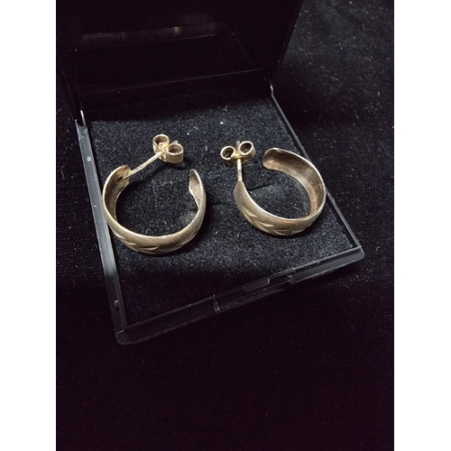 297 - Pair of 9ct gold hoop earrings in good condition the hoop has a diameter of 1.75cm total weight of 2... 