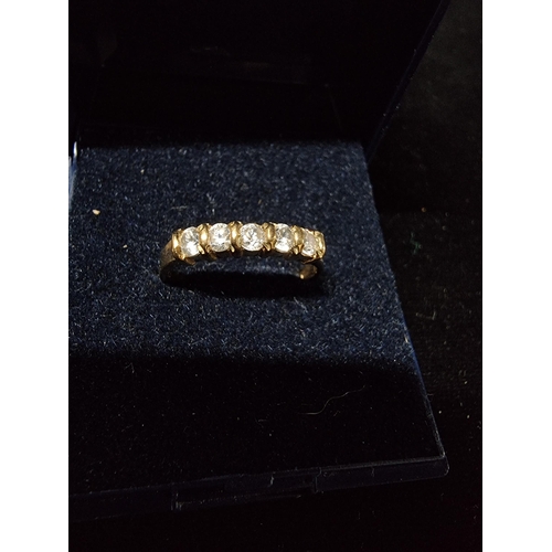 308 - 375 9ct gold ring with 5 CZ stones