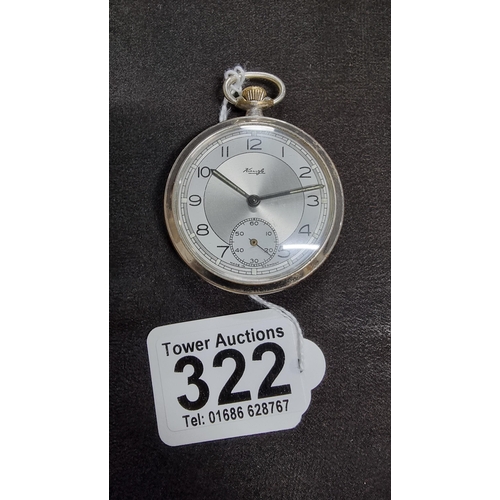 322 - Vintage German chrome pocket watch by Keinzle in excellent clean condition with a clean dial has bee... 