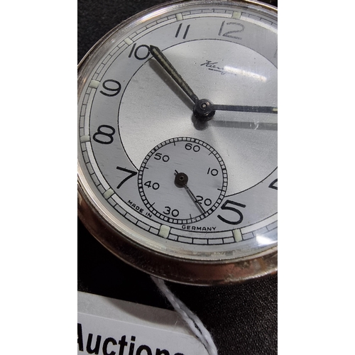 322 - Vintage German chrome pocket watch by Keinzle in excellent clean condition with a clean dial has bee... 