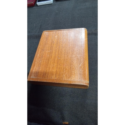 323 - Scandiavian shiping line wooden teak ciggette box