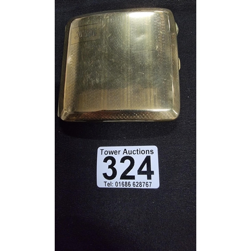 324 - Gold and aluminium cigarette stamped with initials - gold plated