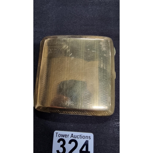 324 - Gold and aluminium cigarette stamped with initials - gold plated