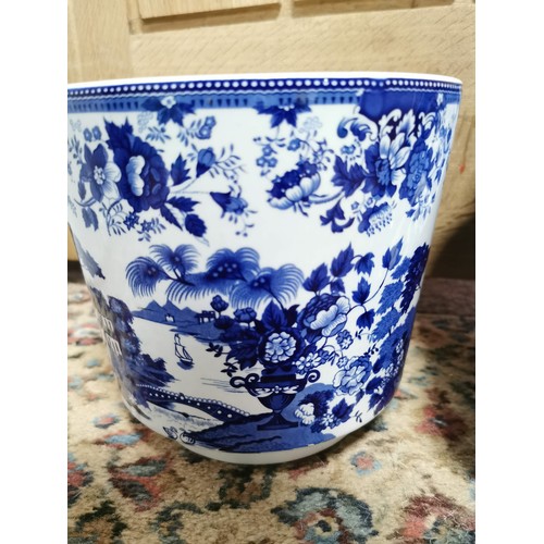 11 - Antique blue and white bowl with an unusual scene by Cauldon England along with a blue and white wil... 