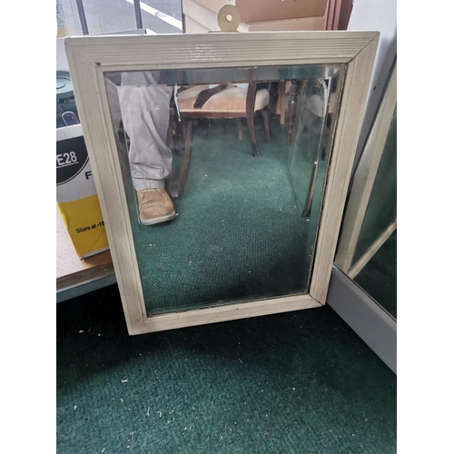 390 - Quantity of 3 mirrors inc a large framed mirror and a frameless mirror largest is 93cm by 57cm