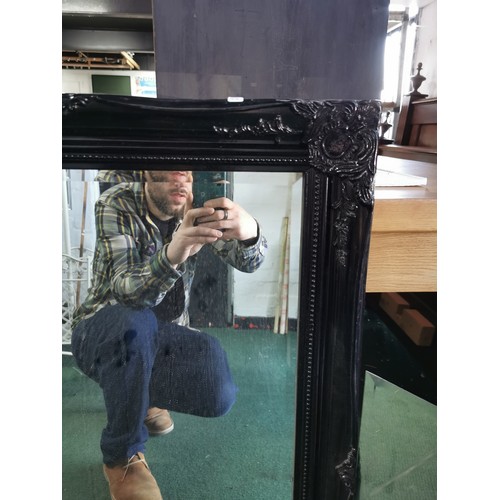 373 - 2x vintage bevelled Mirrors, one has a good quality vintage black frame. Largest one measures 89cm h... 